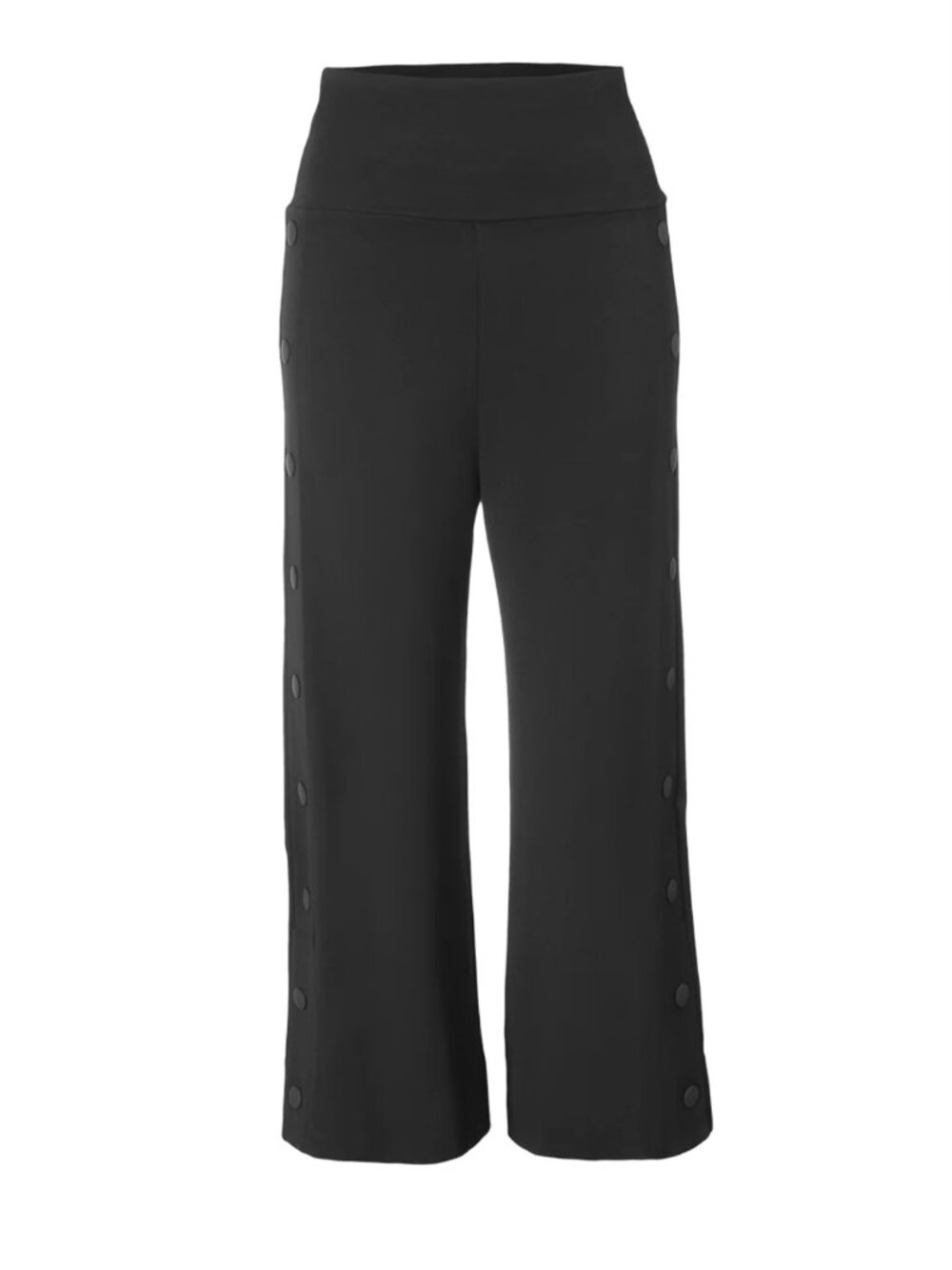 CAbi Snap Crop Pants | Black Wide Leg Pull-On Knit Pants | Size M | Style 5867